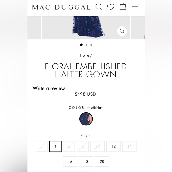 Mac Duggal FLORAL EMBELLISHED HALTER GOWN NWT style 5484 - Picture 17 of 17